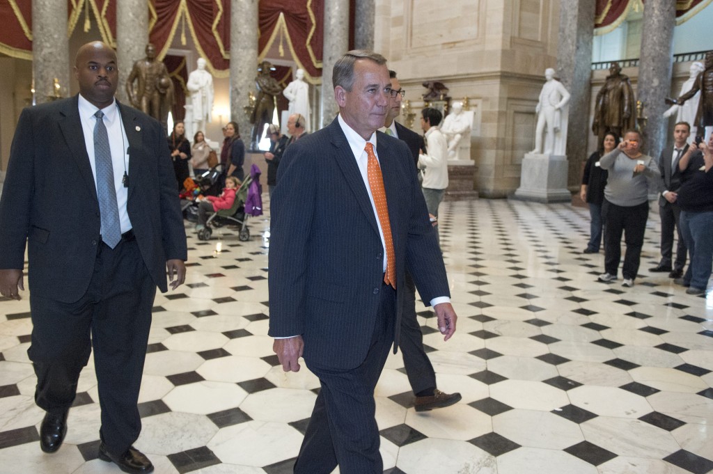 Speaker of the House Republican John Boehner walks through Statuary Hall. (Photo: Michael Reynolds/Newscom) 