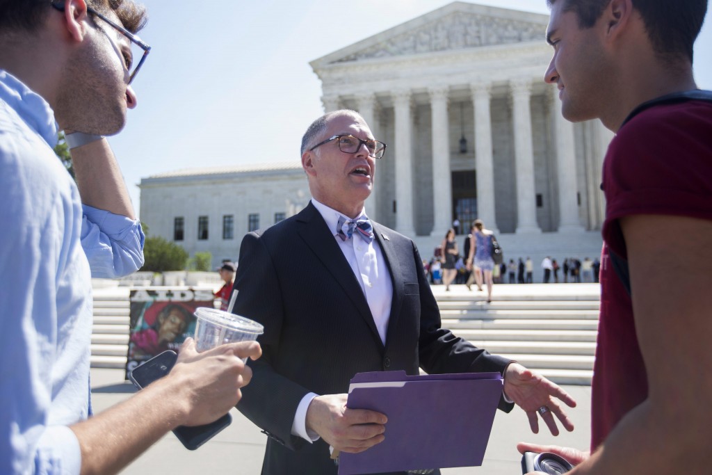 James Obergefell, the lead plaintiff in the gay marriage case before the Supreme Court, leaves after the court did not issue a ruling in his case on Monday, June 22. (Photo: Jim Lo Scalzo/EPA/Newscom)