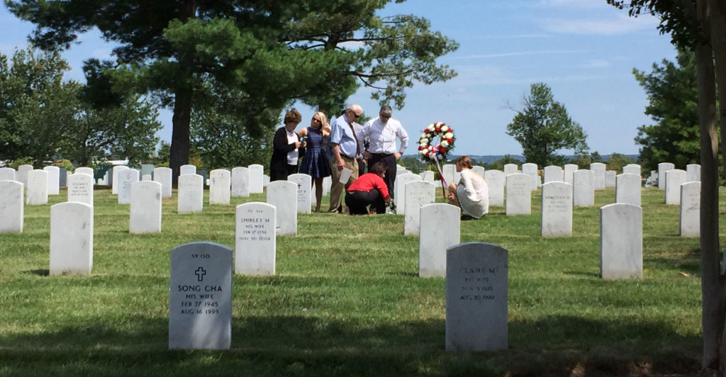 Ken Stethem's family visits his younger brother Robert's grave at Arlington National Cemetery in Virginia. (Photo: Ken Stethem)