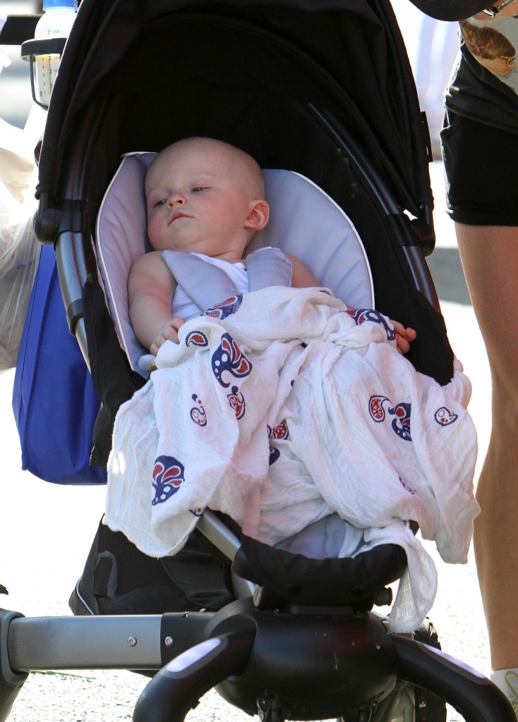 Baby Jack at the Farmers Market in Studio City, Calif. with his parents. (Photo: Newscom)