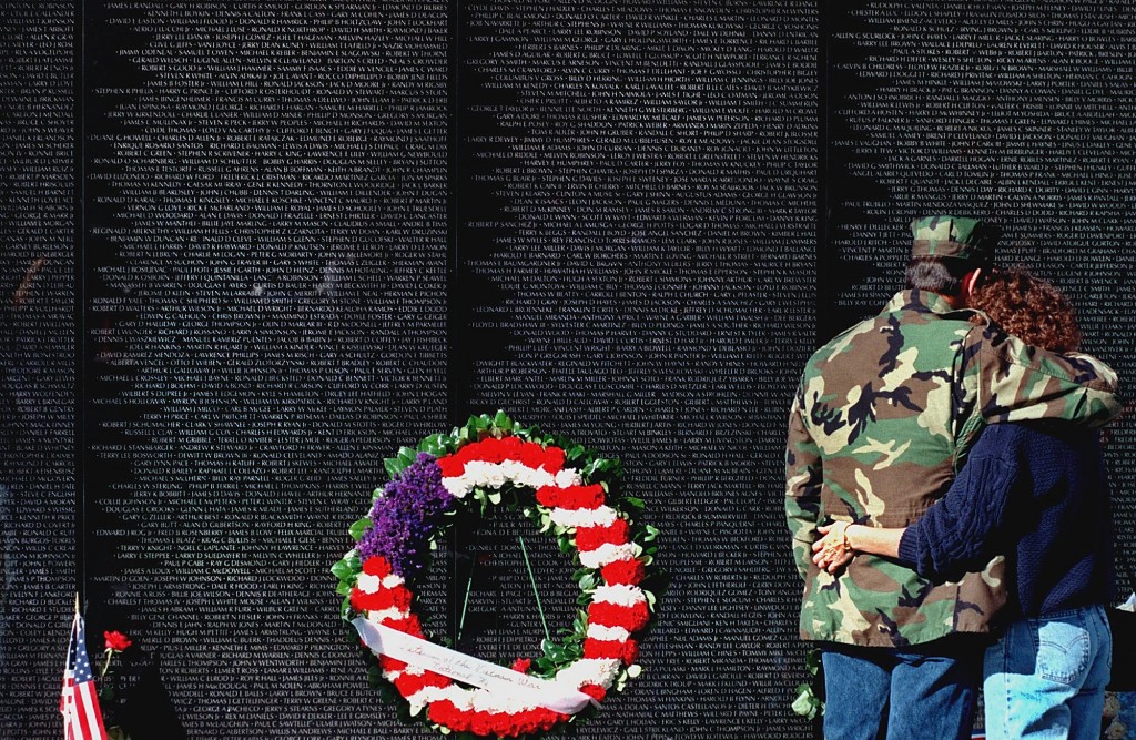 Chip and Laura Sours of Ft. Ashby, West Virginia, stand in front of the Vietnam Veterans Memorial. Chip was in Vietnam and Cambodia in 1975 as part of the security force covering the evacuation of South Vietnam. (Photo: Newscom)