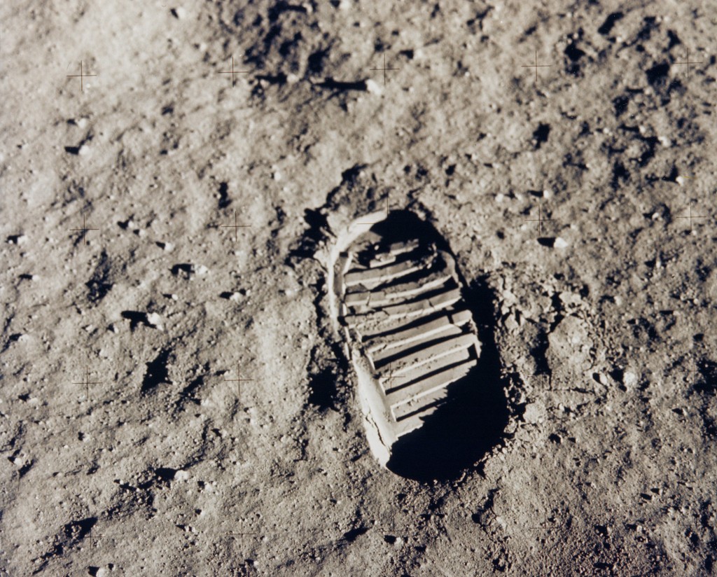 Buzz Aldrin, the pilot of the first lunar landing mission, leaves his bootprint during the Apollo 11 mission on July 20, 1969.  (Photo:NASA/Newscom)
