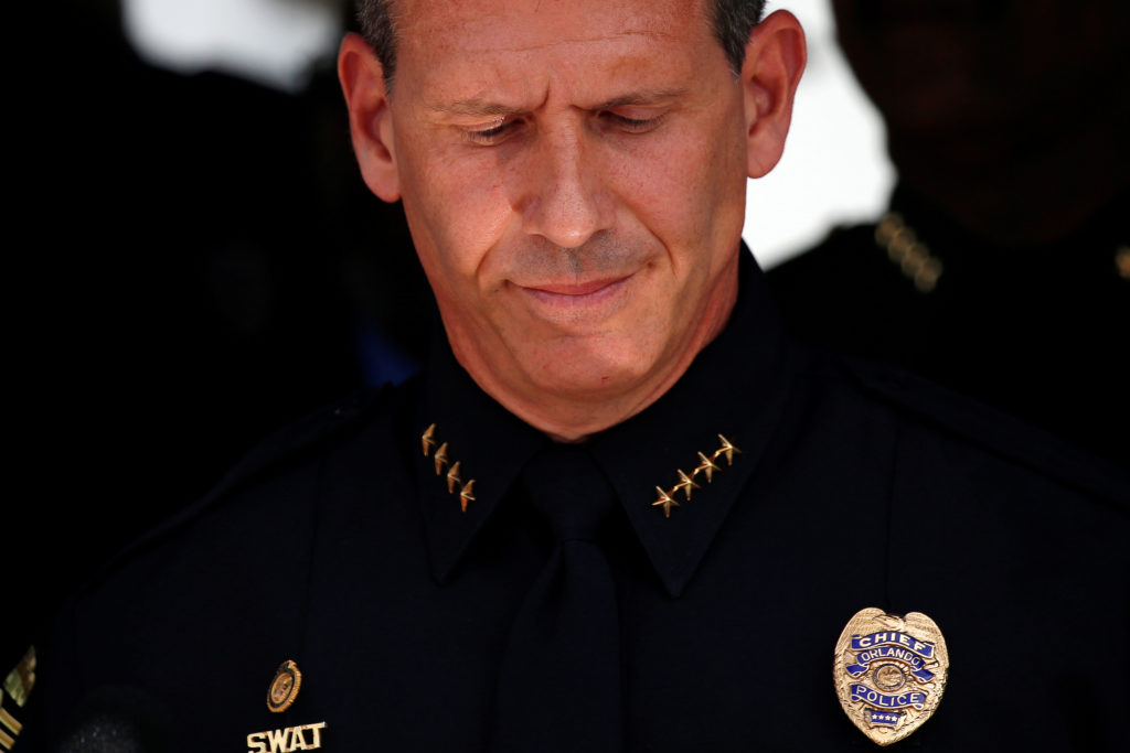 John Mina, the Orlando police chief, says it is a "hard balance" for officers to maintain community relations while also being more vigilant in the wake of recent violence targeting law enforcement. (Photo: Carlo Allegri/Reuters/Newscom)