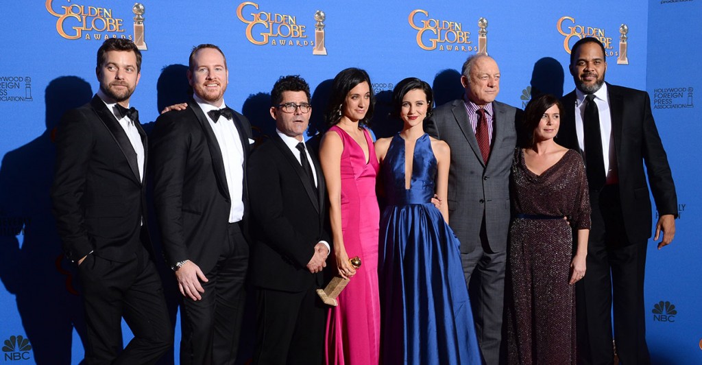 Showtime's "The Affair" co-creator Sarah Treem and the rest of the cast during the 72nd annual Golden Globe Awards. (Photo: Jim Ruymen/UPI/Newscom)