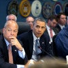 Homeland Security Secretary Jeh Johnson, pictured with President Barack Obama and Federal Emergency Management Agency Administrator Craig Fugate, says there are "legal limits" for reviewing social media of foreigners looking to enter the U.S. (Photo: Pete Souza/ZUMA Press/Newscom)