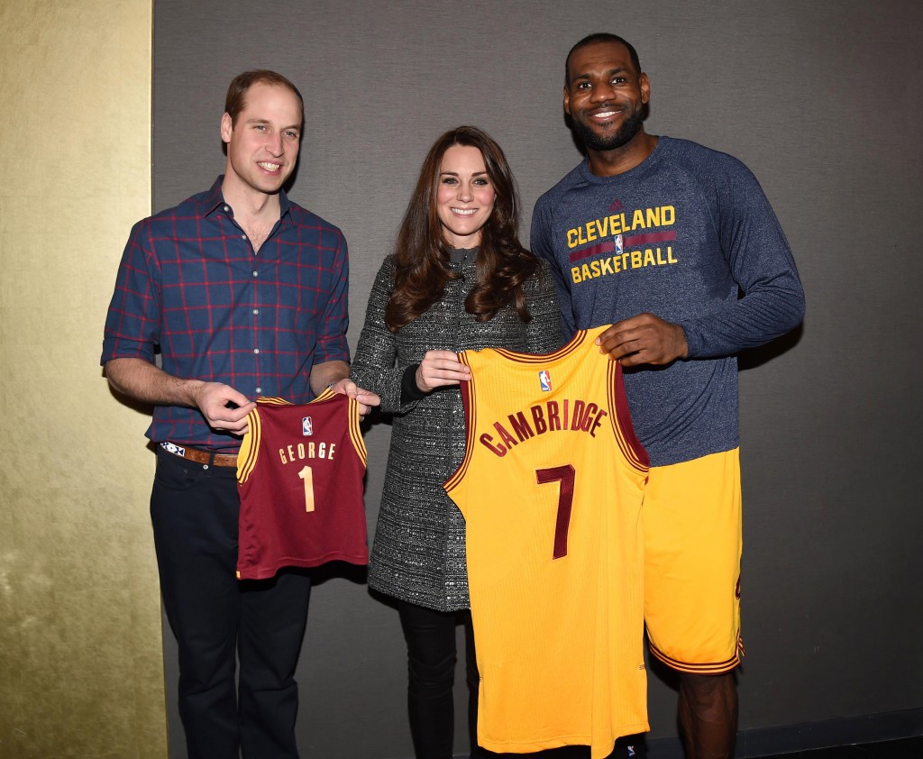 Prince William and Kate visited the Brooklyn Nets v Cleveland Cavaliers game on day two of their visit. (Photo: Newscom)