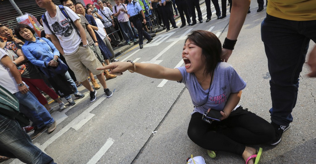 A pro-democracy protester in the Mongkok district of Hong Kong. (Photo: Guillaume Payen/NurPhoto/Newscom)
