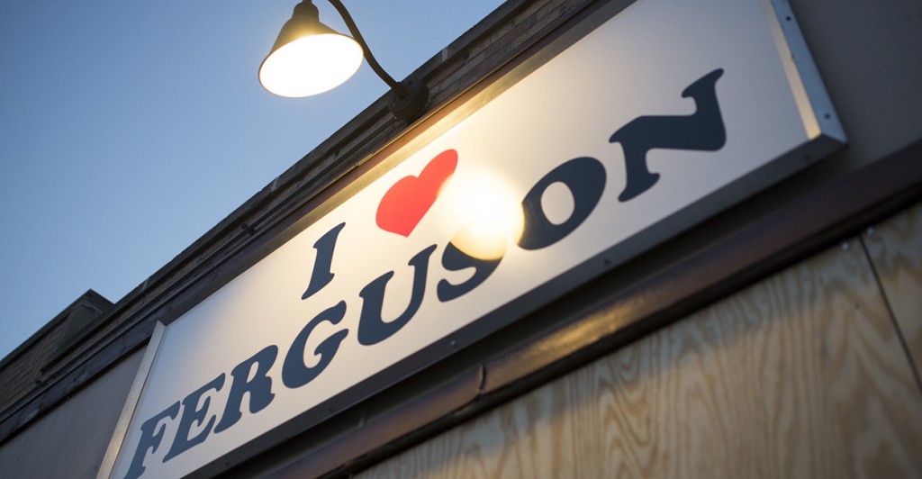 Community members had to board up their 'I Heart Ferguson' shop that fundraised for businesses that have been victims of looting and vandalism. (Photo: Zach D. Roberts/Newscom)