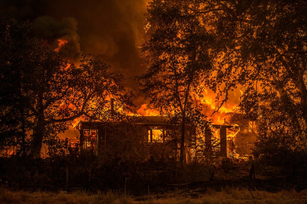 By Sept. 10 after two days of destruction, the fire burned nearly 65,000 acres. (Photo:Andrew Seng/Newscom) 