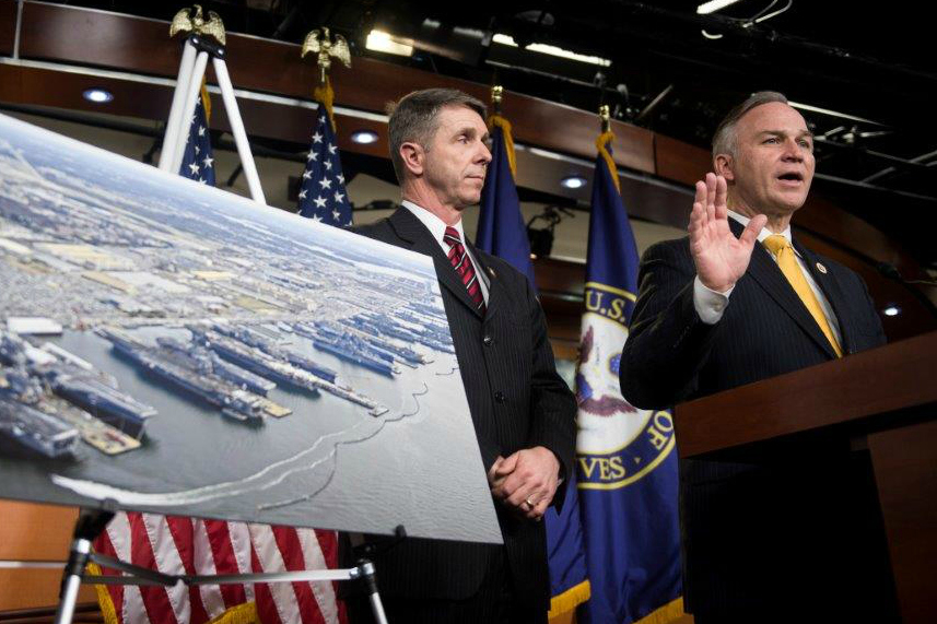 Reps. Robert Wittman and Randy Forbes, both R-Va., have questions about taxpayer-subsidized academics who promote President Obama's agenda on global warming. (Photo: Bill Clark/CQ Roll Call/Newscom)