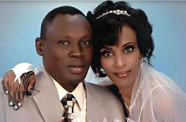 Meriam Yahia Ibrahim Ishag and her husband, Daniel Wani. (Photo: Martin Bloem via Twitter)