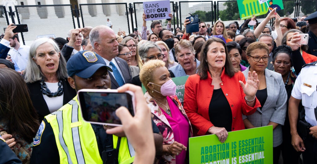 Democrats protest in front of the Supreme Court