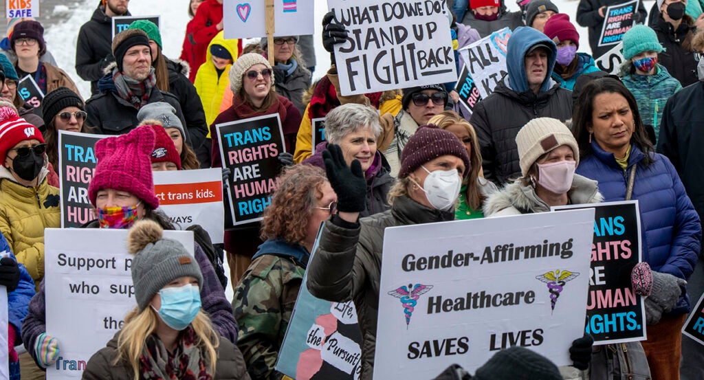 protesters transgender health care