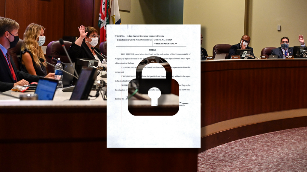 Loudoun County school board meeting lock image