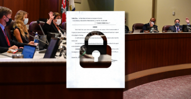 Loudoun County school board meeting lock image