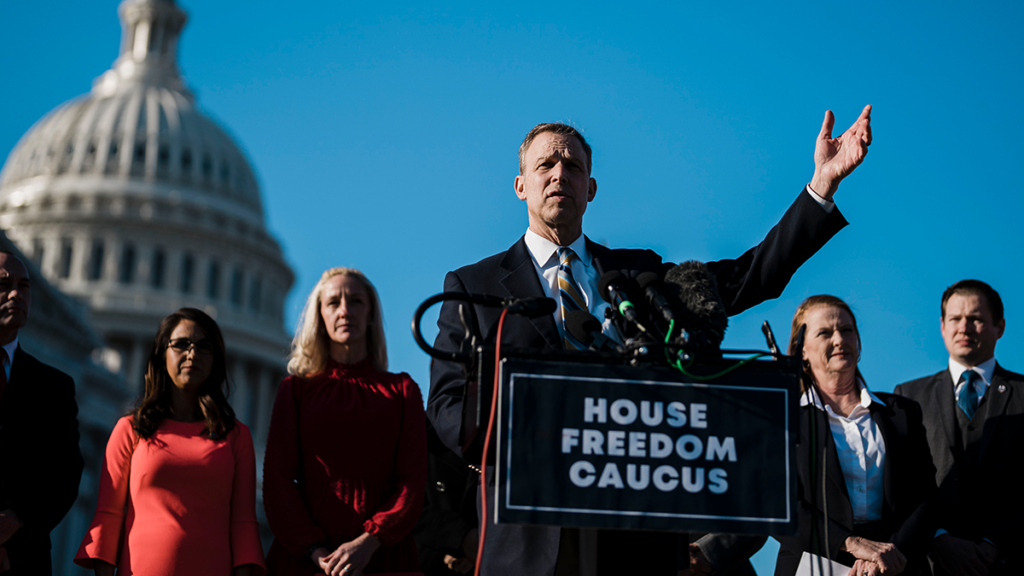 Rep. Scott Perry speaking in front of the Capitol