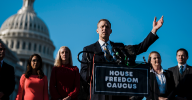 Rep. Scott Perry speaking in front of the Capitol