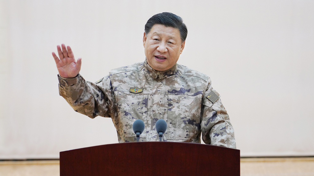 Xi Jinping in camouflage.