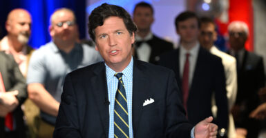 Tucker Carlson speaks during 2022 FOX Nation Patriot Awards.