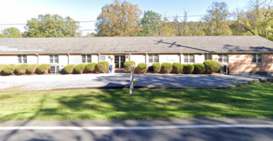 Sun shines on Immaculate Heart of Mary Chapel in Linden, Virginia