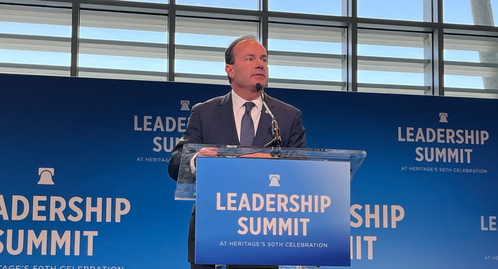 Sen. Mike Lee speaks at the Heritage Leadership summit