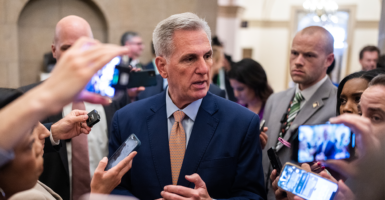 House Speaker Kevin McCarthy with the media