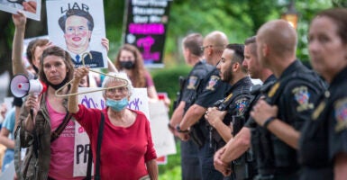 pro-abortion advocates hold a demonstration