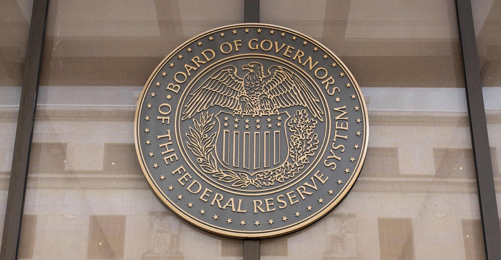 Federal Reserve logo at the Federal Reserve