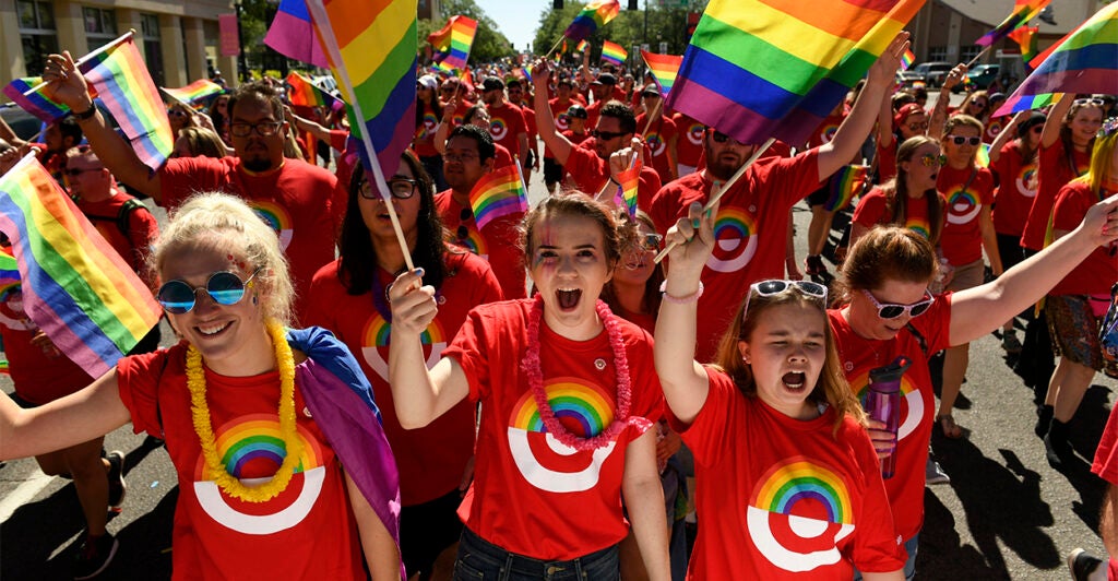 Target employees in an LGBTQ Pride Parade