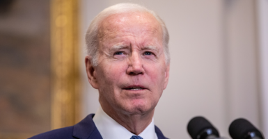 Biden speaking at the White House