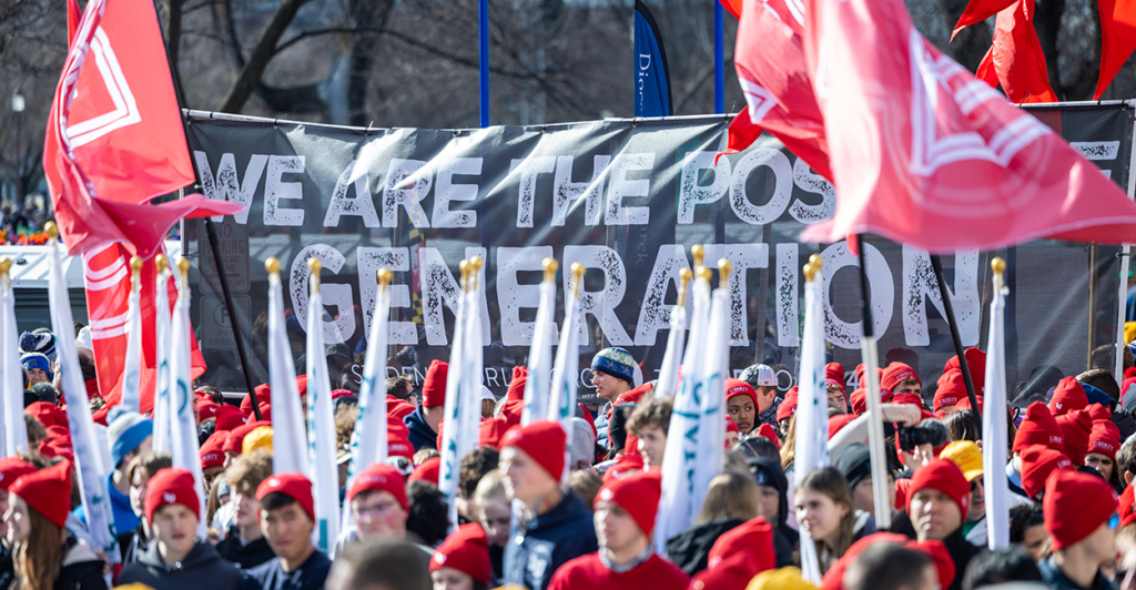 Pro-lifers walk at March for Life.