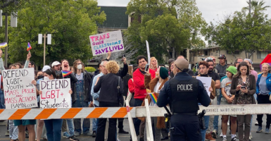 Antifa at barricades in Glendale