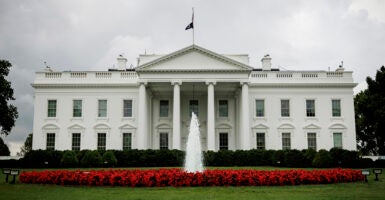 The White House on a cloudy day