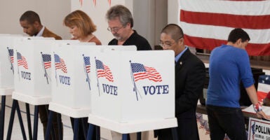 voters at voting booths