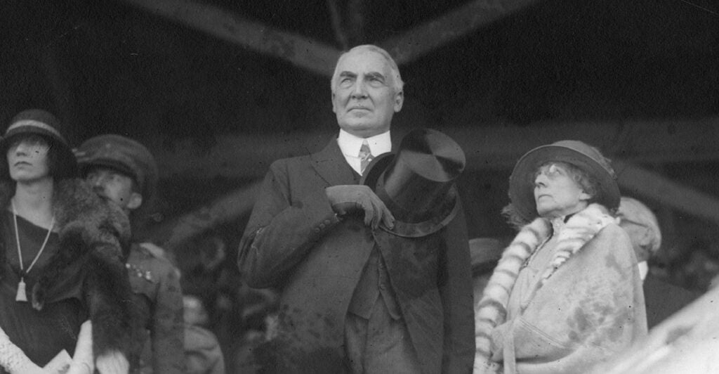 Warren G. Harding in a black suit