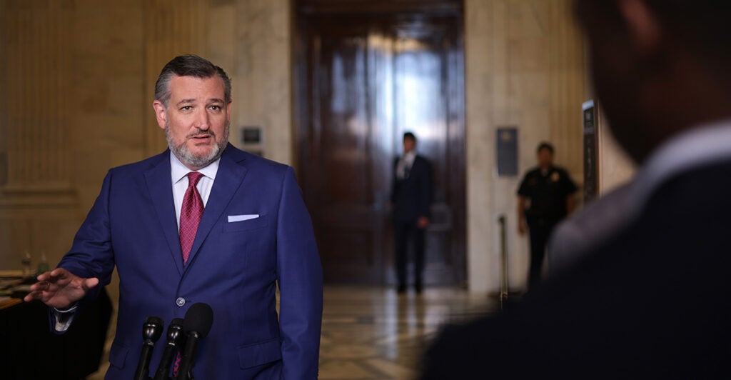 Sen. Ted Cruz, R-Texas, speaks to press.