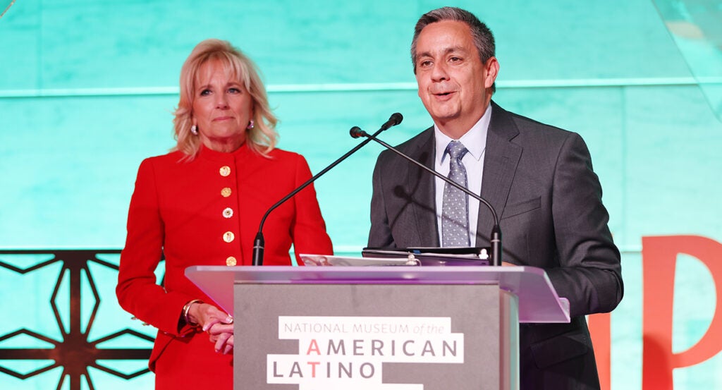 Jill Biden speaks with Jorge Zamanillo about the Smithsonian Latino museum