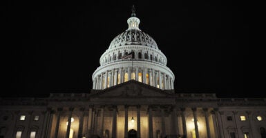 Nine Republican senators called for the removal of any Ukraine funding from the aid package that the United States is sending to Israel in the wake of brutal Hamas terrorist attacks. Pictured: The dome of the Capitol is lit up October 1, 2008. (Photo: Mandel NGAN / AFP/ Getty Images)