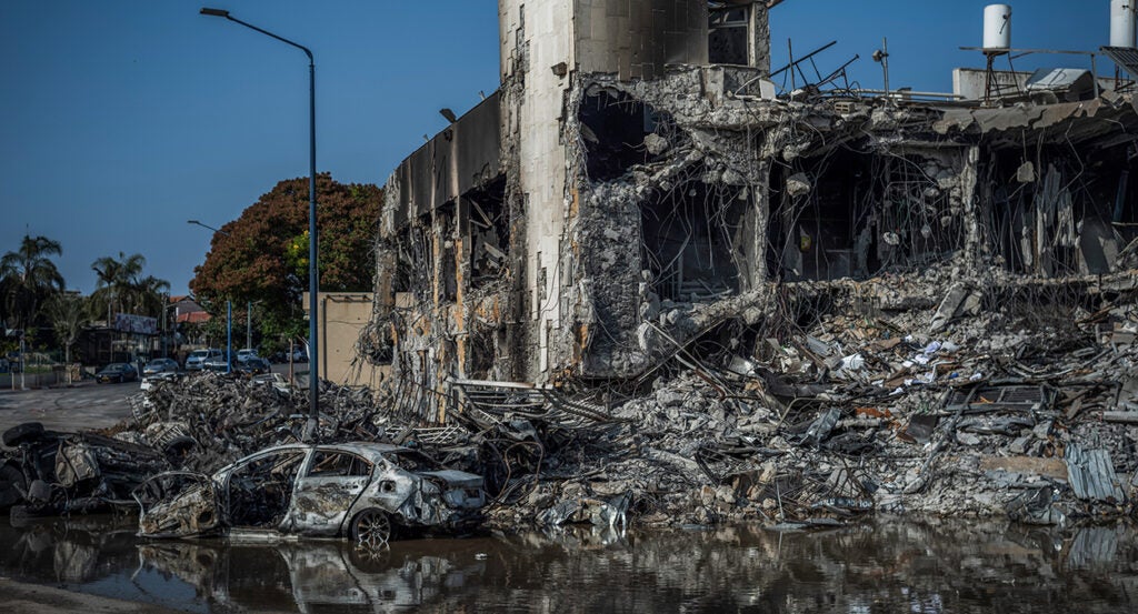 Destruction in the Israeli city of Sderot