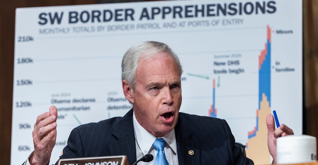 Sen. Ron Johnson questions a witness during a hearing