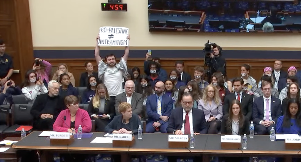 Pro-Palestine protester disrupts House antisemitism hearing