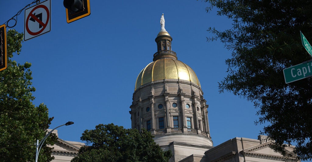 The gold dome of the Georgia state capitol