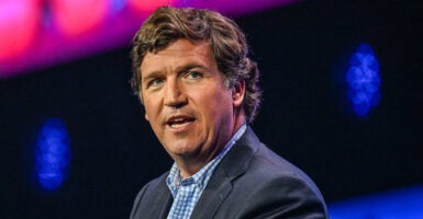 US conservative political commentator Tucker Carlson speaks at the Turning Point Action USA conference in West Palm Beach, Florida, on July 15, 2023. (Photo by GIORGIO VIERA / AFP) (Photo by GIORGIO VIERA/AFP via Getty Images)