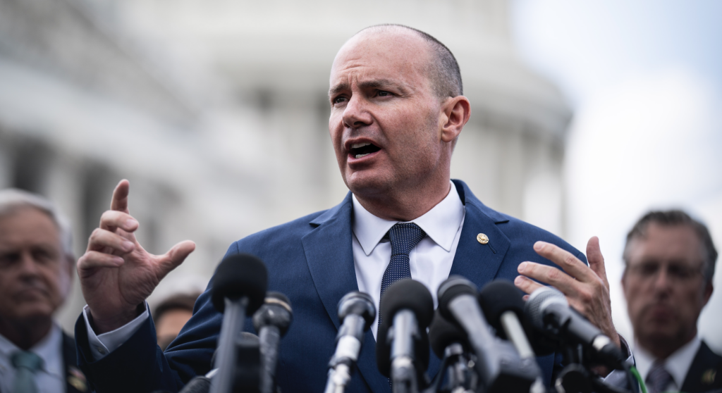 Republican Utah Sen. Mike Lee slammed the Biden DOJ Tuesday for persecuting pro-life activists. (Photo by Jabin Botsford/The Washington Post via Getty Images)