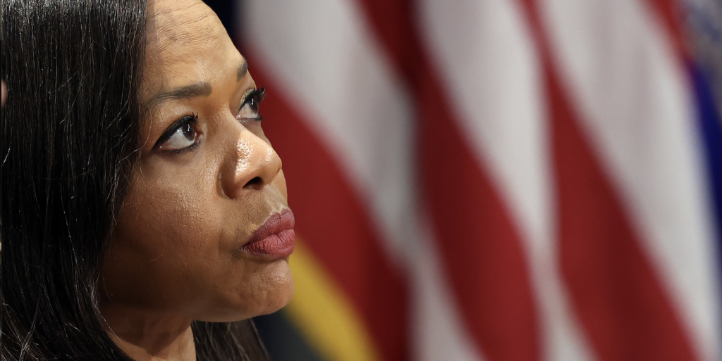 U.S. Assistant Attorney General Kristen Clarke attends an event honoring the anniversary of the Brown v. Board of Education Supreme Court decision, at the Justice Department on May 14, 2024 in Washington, DC. (Photo: Kevin Dietsch/Getty Images)