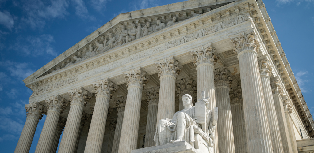 The Guardian or Authority of Law, created by sculptor James Earle Fraser, rests on the side of the U.S. Supreme Court on September 28, 2020 in Washington, DC. (Photo: Al Drago/Getty Images)