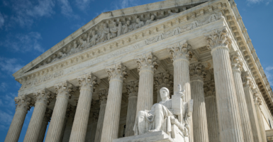 The Guardian or Authority of Law, created by sculptor James Earle Fraser, rests on the side of the U.S. Supreme Court on September 28, 2020 in Washington, DC. (Photo: Al Drago/Getty Images)