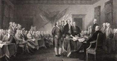 The signing of the Declaration of Independence