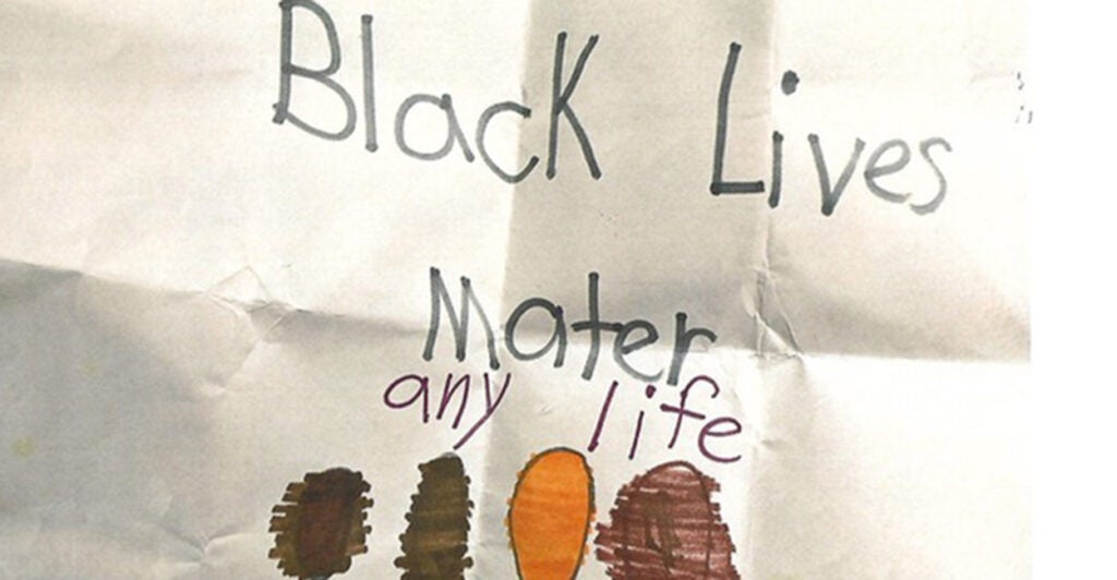 A child's drawing about "Black Lives Matter."