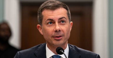 U.S. Secretary of Transportation Pete Buttigieg testifies at the U.S. Capitol